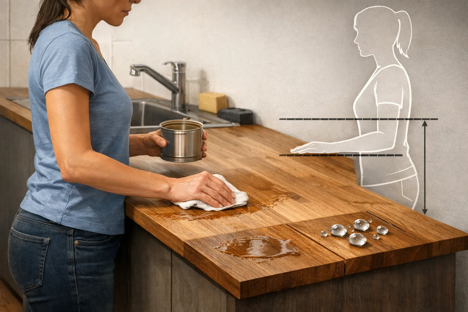 Jak impregnować drewniany blat kuchenny, żeby nie wchłaniał wody?